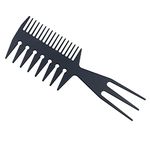 Salon Barbers Combs 3 in 1 Fish Tail Bone Shape Hair Extensions Styling Detangling Coloring Comb for Slicked-back Undercut Mohawk Bowl Cut Quiff