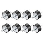 uxcell M10x28mm Rubber Mounts, 8pcs Anti Vibration Isolator Studs Shock Absorber Male for Air Compressors, Garage Motor, Diesel Engines, 50x40mm