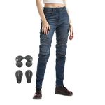 Men's Motorcycle Riding Pants Denim Jeans Protect Pads Equipment with Knee and Hip Armor Pads VES6 (Blue, M=30)