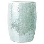 WHOLE HOUSEWARES Mosaic Wastebasket - Glass Decoration Bathroom Trash Can - Shiny Finish Bathroom Accessory - 7.5" x 10" - Turquoise