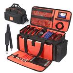 DJ Gig Bag, DJ Cable File Bag with Detachable Padded Bottom and Dividers, Travel Gig Bag for Cords Sound Equipment DJ Gear Musician Accessories (Orange)