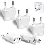 6 Pack European Plug Adapter, US to Europe Plug Adapter, European Adapter Type C Plug Adapter, Travel Adapter Europe, European Outlet Wall Plug Adapter Power Converter (White)