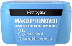 Neutrogena Makeup Remover Facial Cleansing Towelettes, Daily Face Wipes Remove Dirt, Oil, Sweat, Makeup & Waterproof Mascara, Gentle, Soap- & Alcohol-Free, 100% Plant-Based Cloth, 25 ct