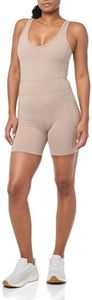 Calvin Klein Performance Women's Bike Short Romper Unitard,Moonrock,X-Large, Moonrock, X-Large