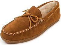 Minnetonka Women's Hardsole Pile Lined Brown Slipper 8.5 M US