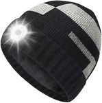 Mens Gifts Beanie Hat with Light: Stocking Stuffers Women Men Rechargeable Cap LED Flashlight Winter Hats Gift Ideas for Dad