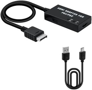 Mcbazel HDMI Adapter for PS2/PS1, for PS1/PS2 to HDMI Adapter Converter Support 4:3/16:9 Screen Aspect Rtio Switch and Switching 480p/720p Resolution
