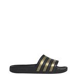 adidas Unisex Adilette Aqua Slides, Core Black Gold Met Core Black, 6 UK