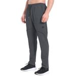 BROKIG Mens Inmesh Jogging Sweatpants,Cotton Sweat Track Pant Open Bottom Workout Athletic Joggers Pants with Pockets(Dark Grey,Large)