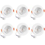 LED Downlights for Ceiling 24mm Ultra Slim, 5W 460lm LED Recessed Ceiling Lights, Cool White 6000K Waterproof Rotatable LED Spot Lights for Bathroom Kitchen Living Room (6 Pack)