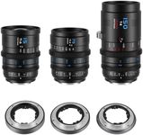 SIRUI VP-1 Vision Prime 1 Full Frame Cine Lens Set, 15mm, 75mm,150mm Manual Focus Cinema Lens with Pre-Installed E Mount, Interchangeable RF/Z/L Mounts (Black)