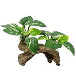 Smoothedo-Pets Aquarium Plants Fish Tank Decorations Small Plastic/Silk Artificial Plant Goldfish Waterscape Betta Rest Soft Leaf Hides/Driftwood Ornaments (Type-C)