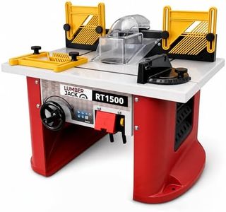 Lumberjack Router Table, Variable Speed 8,000-26,000rpm 1500W Woodworking Table Router Machine, Bench Top Use, Rise & Fall System and Safety Switch, Cutter Storage, 1/2" & 1/4" Collets Included