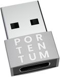 PORTENTUM USB c to USB Adaptor - 480 MB Speed - Premium Zinc Allow with High Heat Resistance - USB to USB C adapter WITH Only 4 grams - Silver