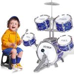 Drums for Kids, Improved Jazz Drums for Toddlers Set of 3-5 Years, Plastics Beginners Percussion Instruments Toy for 3 4 5 6 Year Old Boys and Girls