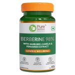 Pure Nutrition BERBERINE 98% supplement with Jamubeej, Karela, Fenugreek extract -Helps in weight management, Balance sugar level & Support Heart Health - 60 Veg tablet