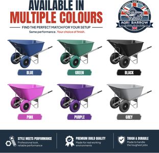 Agri Barrow 200L Plastic Wheelbarrow – Puncture Proof Twin Tyres, Green