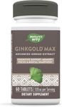 Nature's Way Ginkgold Max Advanced Ginkgo Extract for Mental Sharpness 1x Daily 120 mg, 60 Count