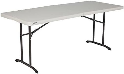 Lifetime Commercial Fold-in-Half Table, 6-Foot, Almond