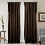 StangH Brown Velvet Curtains 84 inches Elegant Home Decor Blackout Thermal Insulated Soundproof Drapes for Bedroom Large Window/Living Room, W52 x L84, 2 Panels