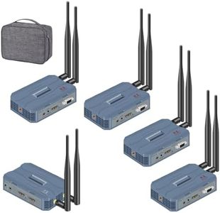 Wireless HDMI 4 Receivers and Transmitter,4K@30HZ，Up to 4 RX,Extender Plug and Play,820FT,2.4/5.8G Wirelessly Simultaneous Expansion for Suitable from laptops，TVs and Camera,REMOT