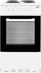 Beko KS530W 50cm Single Oven Electric Cooker With Sealed Plate Hob - White