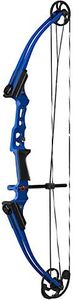 Genesis Mini, Lightweight Youth Archery Compound Bow with Adjustable Aluminum Riser, Cam Draw Weight, & Draw Length for Kids, Left Handed, Blue