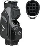 UNIHIMAL 14-Way Golf Cart Bag with Full Length Divider, Premium PU Leather Golf Bag with Plush Top, Magnetic Pocket and Rain Cover for Men