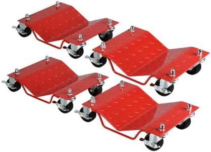 Wheel Dolly, 3000LBS Car Dolly, Wheel Dollies Car Dolly Set of 2 Piece, Car Moving Dolly Moving Cars, Trucks, Trailers, Motorcycles and Boats - Red