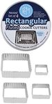 R&M International 1889 Fluted Rectangle Cookie and Biscuit Cutters, Tinplated Steel, Assorted Sizes, Set of 4
