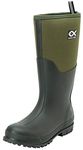 Duck and Fish 16 inches Fishing Hunting Neoprene High Rubber Overlay Molded Outsole Knee Boot (11 Men, Green)