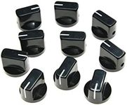 KAISH 10pcs Guitar AMP Effect Pedal Knobs Pointer Knob with Set Screw Black