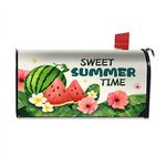 Summer Mailbox Cover Magnetic Standard Size 18" X 21" Tropical Plants Mailbox Covers Summer Magnetic Mailbox Covers Post Letter Box Wrap Cover Decor for Outdoor Decoration