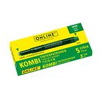 Online double-sided pen ink cartridges, universal pen refills, compatible with all common fountain pens, even Lamy pens - 5 spare cartridges - colour green, 17144/12