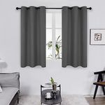 Deconovo Soundproof Bedroom Blackout Curtains Eyelet, Super Soft Thermal Curtains for Living Room, W38 x L63, Dark Grey, 2 Panels