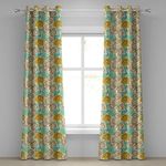 Ambesonne Floral Grommet Curtain, O