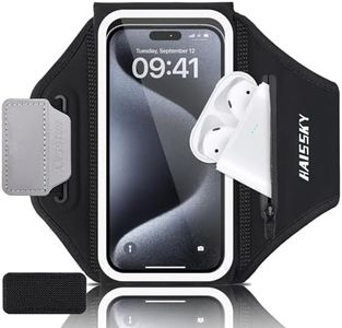 Kebrela Running Phone Armband with Earphone Holder - 3D Design Cell Phone Armband for iPhone 15/14/13 Pro/Plus & Galaxy S20/S10, Water Resistant Sports Phone Holder with Key Slot, Ideal for 6.9" Phone