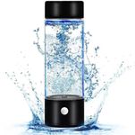 TRU Hydrogen Water Bottle Generator Machine Improve Water in 3 Minutes Quick Electrolysis, 420ml Portable Rechargeable Ionizer with SPE/PEM Technology for Home Office Travel Exercise Gift (Black)