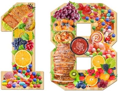 KAMUFU Grade A Wood Number 18 Charcuterie Board Box, Wooden Charcuterie Numbers Fillable for Fruit Meat Candy and Other Foods, Wooden Numbers for Charcuterie Suitable for Party and Daily Use