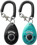 HoAoOo Pet Training Clicker with Wrist Strap - Dog Training Clickers (New Black + Blue)