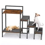 CADUKE Dog Steps 63cm High for Bed & High Sofa, Pet Dog Steps with Ajustable Feet, Non-Slip Dog Stairs for Small Medium Dogs and Cats, Easy Assembly