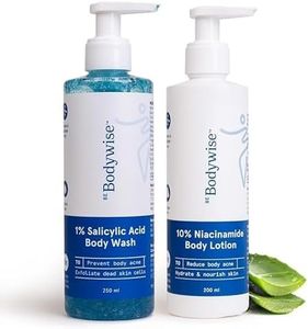 Be Bodywise Body Acne Reduction Kit with 1% Salicylic Acid Body Wash & 10% Niacinamide Hydrating Face & Body Lotion | Prevents Body Acne, Exfoliates & Promotes Glowing Skin | 450 mL