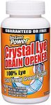 Instant Power Crystal Lye Drain Opener, Lye Sodium Hydroxide, Unclogs Bathroom and Kitchen Sinks, Drains, Shower Pipes 1 Lb