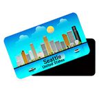 dhcrafts Rectangular Rubber Fridge Magnet/Magnetic Card Blue United States Seattle Design Pack of 1 (8.6cm x 5.4cm)