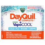 Vicks DayQuil COMPLETE Vicks VapoCOOL Cold and Flu Medicine, Non-Drowsy Daytime Multi-Symptom Relief for Cough Suppressant, Nasal Congestion, 24 Caplets