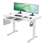 YDN Glass Standing Desk with Drawer