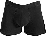 Rounderbum Mens Underwear | Dual Technology | Boxer Brief | Padded Technology | Male Package Enhancer | Boxer with Butt Enhancing pad | Body Shaper for Men | Padded Boxer Brief | Black- Large