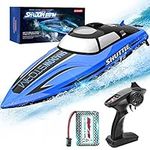 ALPHAREV RC Boat - R208 20+ MPH Fast Remote Control Boat for Pool & Lake, 2.4GHz RC Boats for Adults & Kids, RC Speed Boat with Rechargeable Battery, Summer Outdoor Water Toys Birthday Gifts for Boys