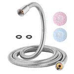 TRIPHIL Kink-free Shower Hoses Extra-long for Handheld Showerhead Hose Replacement Ultra-flexible Metal Shower Tube Extension Anti-twist 2 Brass Connectors Stainless Steel Sleeve Chrome 79 Inches