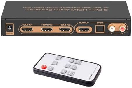 iArkPower 3 in 1 Out HDMI Switch Audio Extractor 4K@30Hz HDMI Switcher with Optical RCA L/R Audio Out